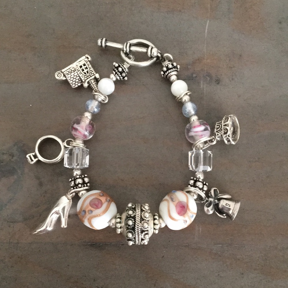 Bridal Wedding theme sterling silver charms bracelet NEW